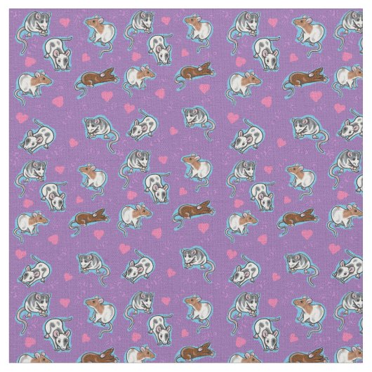 Tissu adorable d'impression de rat (Fermer)