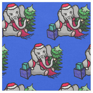 Tissu Adorable Motif de Noël Sant Elephant