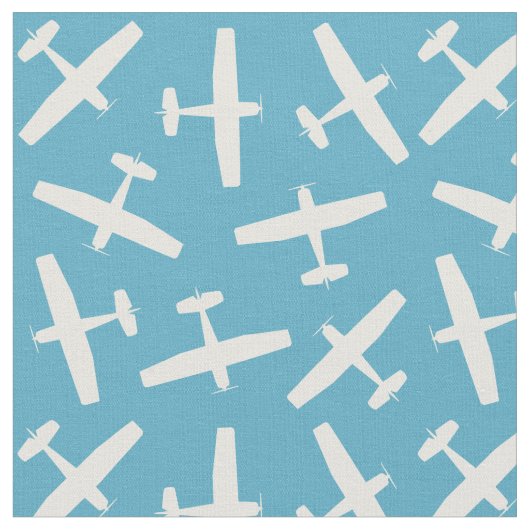Tissu Aéronefs élégants Motif bleu rétro (Fermer)
