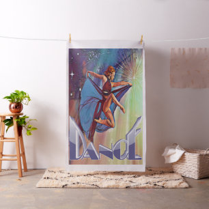 Tissu Affiche de danse vintage - Grande impression