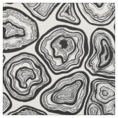 Tissu Agate les tranches en noir et blanc (Échantillon)