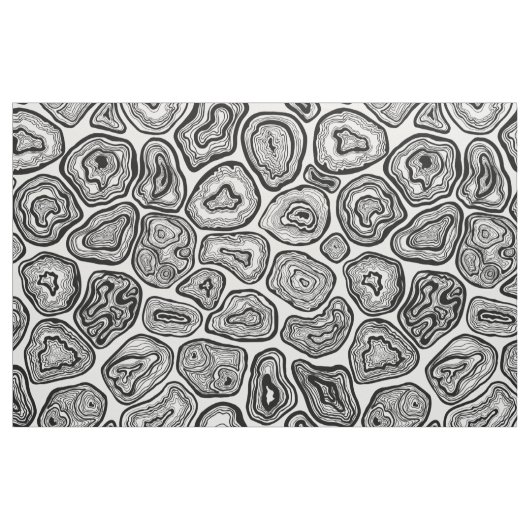 Tissu Agate les tranches en noir et blanc (Fat Quarter)