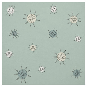 Tissu Age atomique Starburst Planètes Sage Green