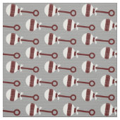 Tissu Aggie Maroon Plaid Baby Rattle sur Grey (Échantillon)