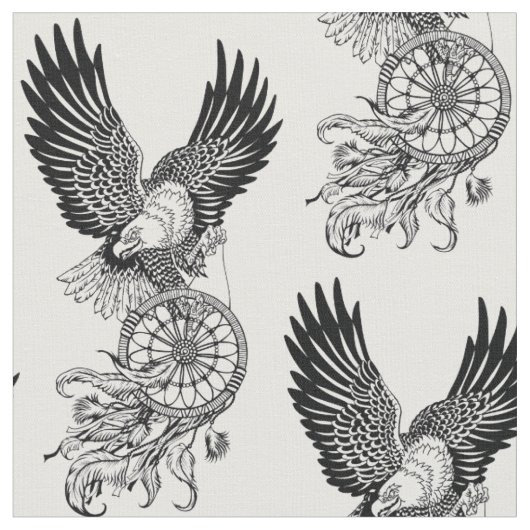 Tissu Aigle avec les Indiens d'Amérique (Fermer)