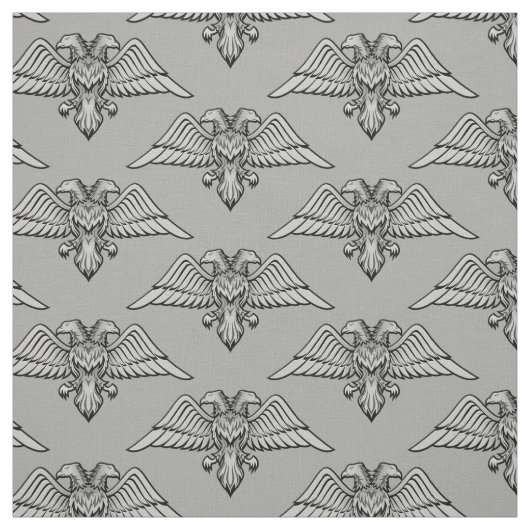 Tissu Aigle gris avec deux têtes (Échantillon)