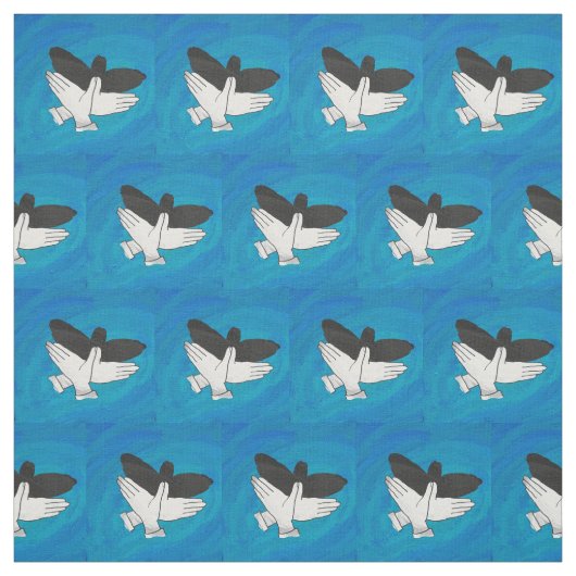 Tissu Aigle ombragé sur bleu (Échantillon)