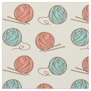 Tissu Aiguilles de tricot et fil - cru