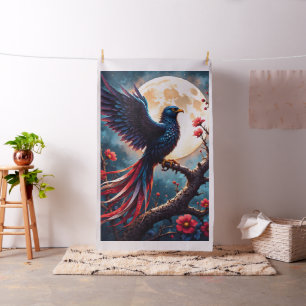 Tissu Aile cramoisie au clair de lune – Oiseau de fantas