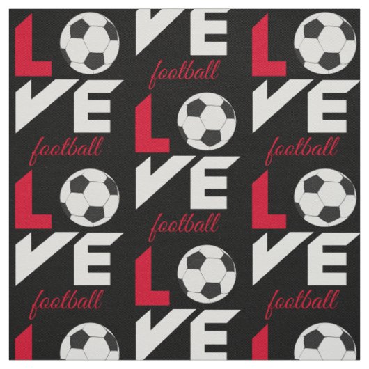 Tissu Aime le football (Échantillon)