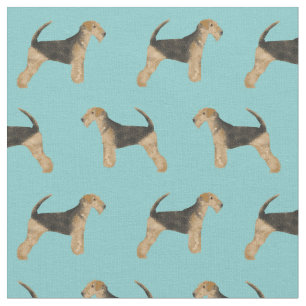 Tissu airedale terrier bleu clair
