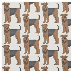 Tissu Airedale terrier dog cartoon