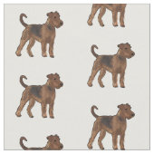 Tissu Airedale terrier dog cartoon (Fermer)