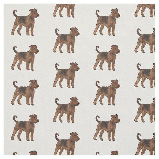 Tissu Airedale terrier dog cartoon (Échantillon)