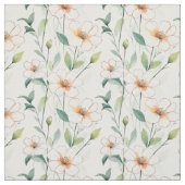 Tissu Airy White Flowers Greenery Pattern Blossom Floral (Échantillon)