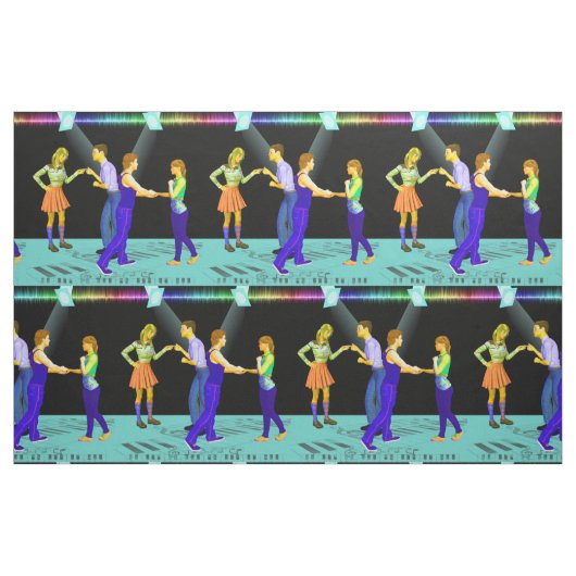 Tissu Ajouter de danse d'oscillation aux projecteurs 9" (Fat Quarter)