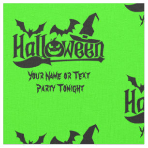 Tissu Ajouter Votre Nom Texte Halloween Mot Bats Broom G