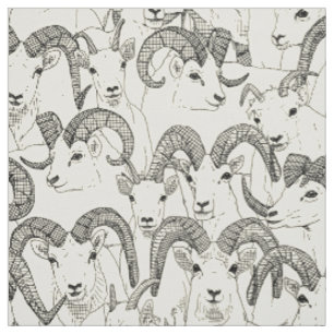 Tissu Alaskan Dall mouton perle noire