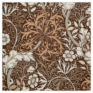 Tissu Algue de Nouveau d'art florale, Brown et beige