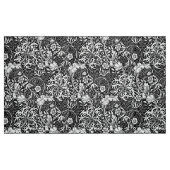 Tissu Algue de Nouveau d'art florale, noir et blanc (Fat Quarter)