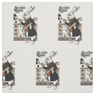Tissu Alice Lapin Blanc Classique Wonderland