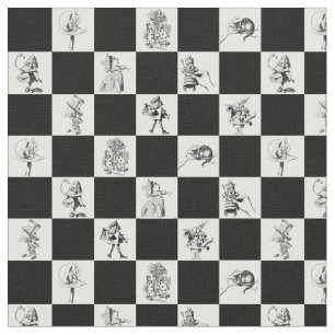Tissu Alice noir et blanc sur le tableau de bord