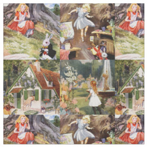 Tissu Alice Vintage rare dans le dessin de pays des merv