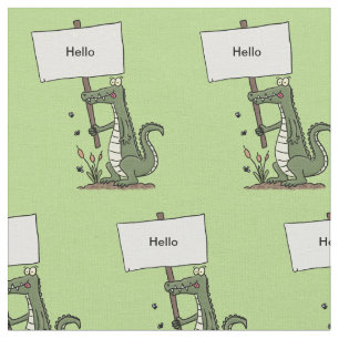 Tissu Aligator de crocodile drôle avec dessin animé