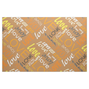 Tissu Alive Orange Gallery Love Words Art