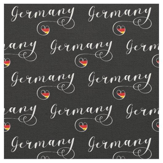 Tissu Allemagne Drapeau Coeur, Deutschland (Fermer)