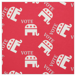 Tissu Allez à l'élection Vote. Rouge éléphant du Parti r