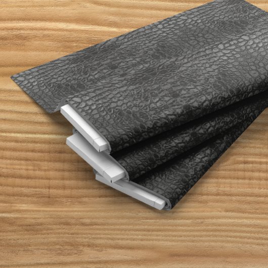 Tissu Alligator noir Faux cuir