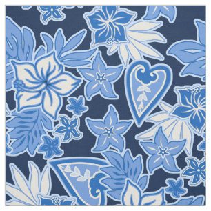 Tissu Aloha Heart Hawaïen Hibiscus Tropical