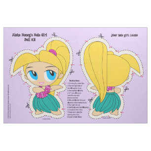 Tissu Aloha kit et motif de poupée de fille de danse
