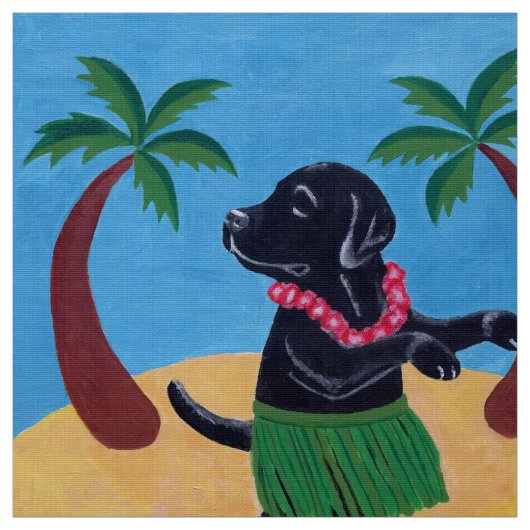 Tissu Aloha Labrador noir (Échantillon)