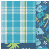 Tissu Aloha Patchwork Hawaiian Tropical Prints - Turquoi (Fermer)
