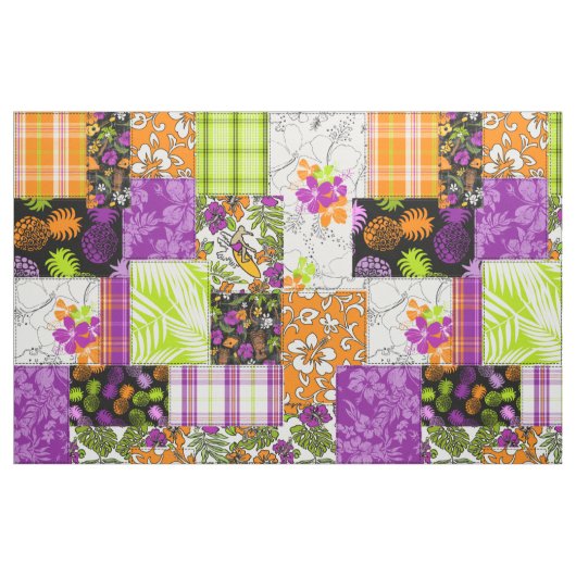 Tissu Aloha Patchwork Hawaiian Tropical Prints - Violet (Fat Quarter)