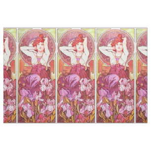 Tissu Alphonse Mucha Améthyst Floral Vintage