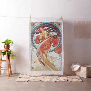 Tissu Alphonse Mucha Danse Vintage Art Nouveau peinture