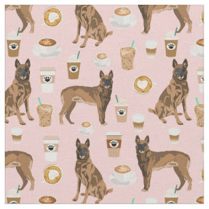 Tissu Amateur de café malinois belge rose