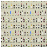 Tissu Amateurs de vin Bouteilles avec les noms Patternes (Échantillon)