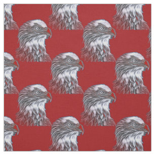 Tissu American Bald Eagle États-Unis Rouge