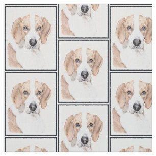 Tissu American Foxhound Painting - Joli art original chi