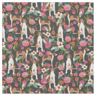 Tissu American Foxhound vintage florals noir