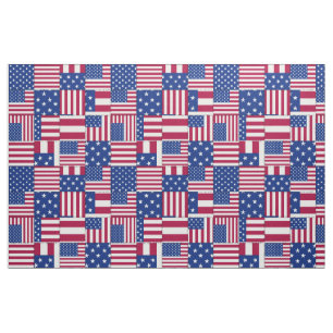 Tissu Americana Rouge Blanc et Bleu