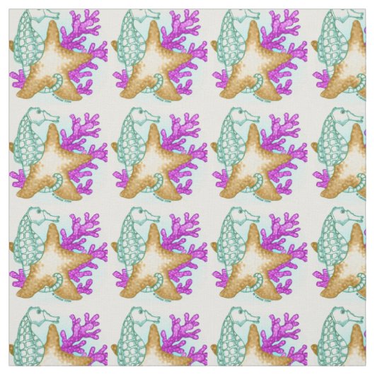 Tissu Amis de mer Hippocampe (Échantillon)