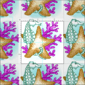 Tissu Amis de mer Hippocampe (Carreau)