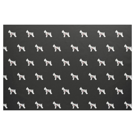 Tissu Amour de Schnauzer (Schnauzer géant) (Fat Quarter)
