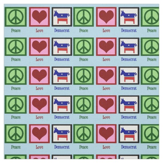 Tissu Amour Démocrate de paix (Échantillon)