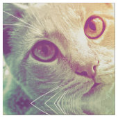 Tissu Amour et Dévotion - Motif Portrait de chat (Fermer)